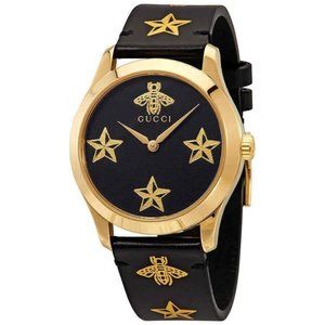 NWT GUCCI Black Gold Bee Watch